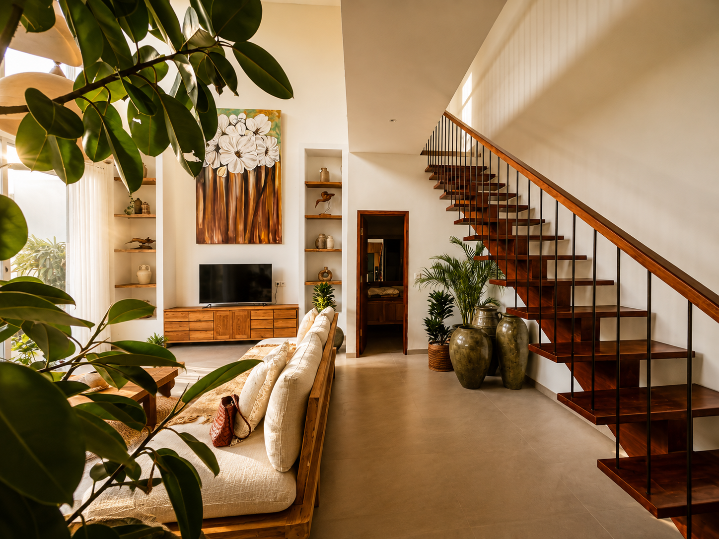 bedroom tropical villa with ocean view in Melasti Bali