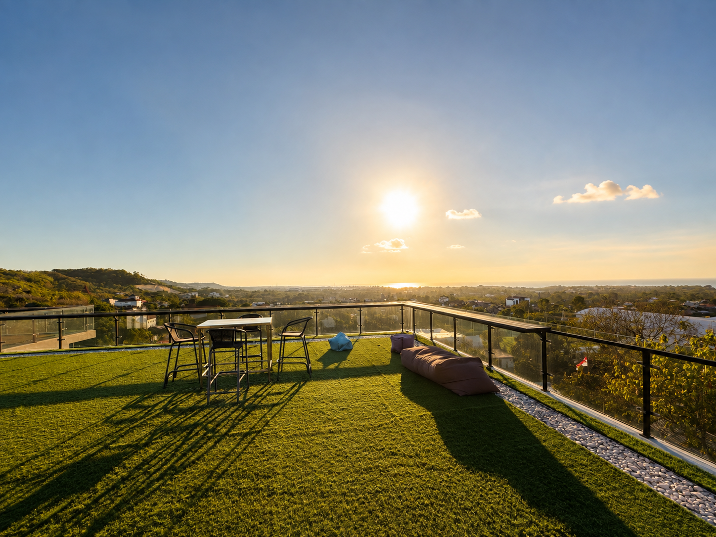 Ocean View 4 Bedroom Villa in Balangan with rooftop terrace and sunset view